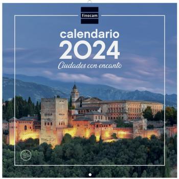 Finocam - Calendario de Pared 2024 Ciudades, 30x30 cm, Español, Enero a Diciembre (12 Meses), Espacio para Escribir