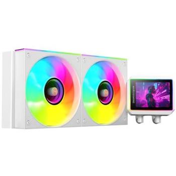 Refrigeración Líquida AIO Mars Gaming ML-VISIONII240, 500W TDP, Pantalla IPS 2.8, Bomba 4ª Gen, 2x Ventiladores ARGB Blanco