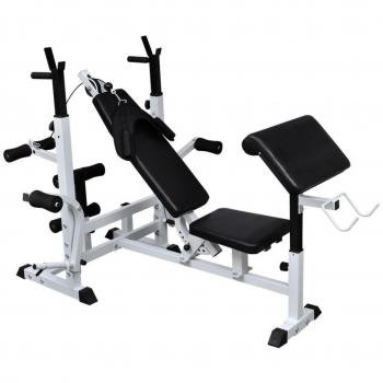 vidaXL Banco de Pesas Ejercicios Multiestación Maquina de Gimnasio Musculación