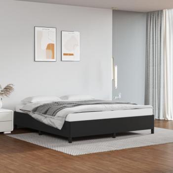 Estructura de cama de cuero sintético negro 180x200 cm