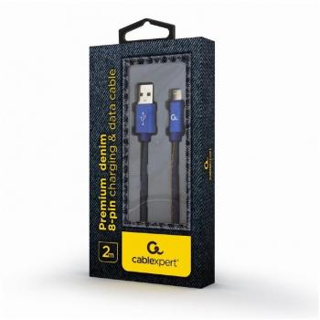 Cable de Datos USB con Conector Lightning Azul