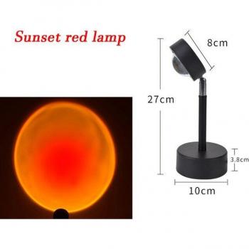 Proyector LED de Luz de Sol Arcoíris Rojo USB para Decoración de Pared y Escritorio en Dormitorio, Bar y Cafetería