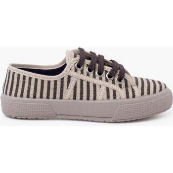 Zapatillas de lona de niña con rayas y suela ancha