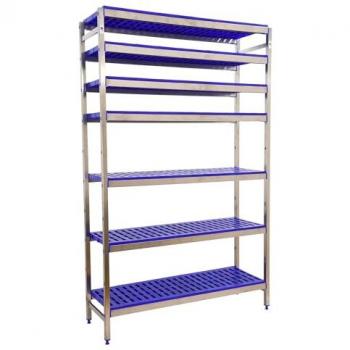 Estantería Simoninox INITIAL 7PP/2000x1660x500 - Acero inoxidable, dimensiones 2000x1660x500 mm, capacidad de carga de 180 kg de punto de flexión, 7 estantes