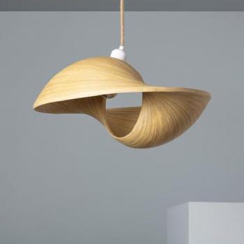 Lámpara Colgante de Bambú Shuka Acacia con Textil Natural para Decoración de Salón, Habitación y Dormitorio