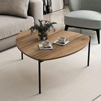 Mesa de Centro Gladsaxe Estable Montaje Rápido 40 x 90 x 89 cm Metal/Aglomerado Negro/Efecto Nogal