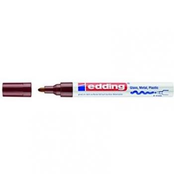 edding 750 marcador de tinta opaca brillante - marrón - x10 - punta redonda 2-4 mm - rotuladores brillante efecto lacado para vidrio, piedras, madera, plástico, papel - color permanente