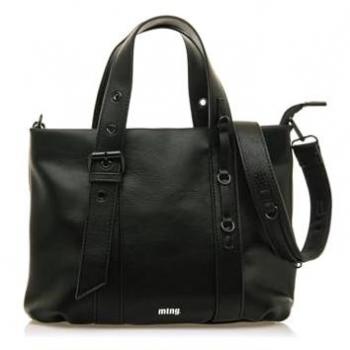 Bolso de mano Mustang Mack Negro - Efecto piel, doble asa, casual y sintético