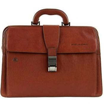 Bolso de Médico Piquadro Black Square de Cuero con Soporte para PC de 13