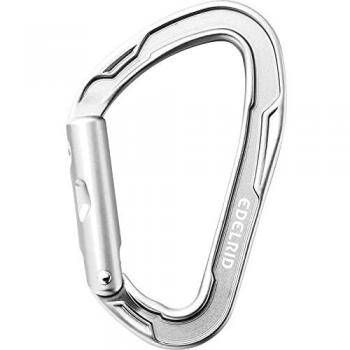 Edelrid Mosquetón Mission Straight Gris - Mosquetón simple recto ultraligero, fabricado en aluminio, con cierre de seguridad y diseño ergonómico, ideal para escalada y actividades al aire libre