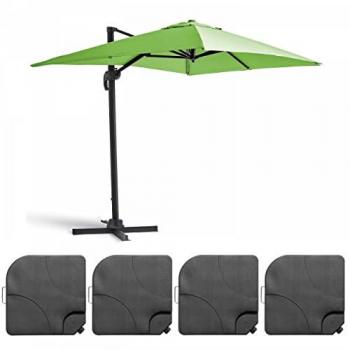 Parasol Desplazado 2x3 m con 4 Losas de Aluminio Verde