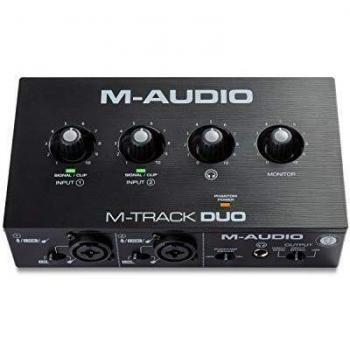 Maudio mtrack duo z usb audio interface for recording streaming and podcasting with dual xlr line di inputs plus a software suite included