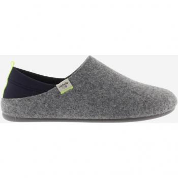 Victoria Norte Zapatillas de casa cerradas unisex de fieltro reciclado con trasera de neopreno y tirador en contraste
