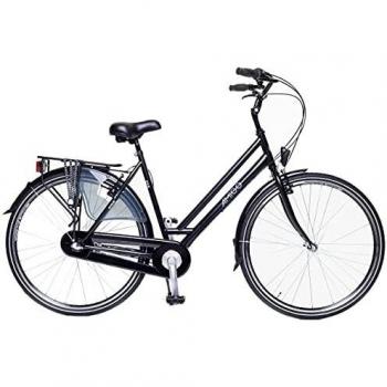 Bicicleta AMIGO Brillante 28 Pulgadas 50 cm Mujer 3 Velocidades Freno en V Negro Mate