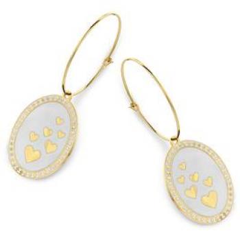 Pendientes Mujer CO88 Collection 8CE-70122, Mod. 8CE-70122, diseño elegante y moderno, fabricados en acero inoxidable, con acabado en oro rosa, cierre de presión seguro, ideales para uso diario y ocasiones