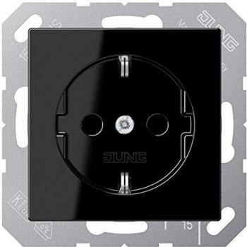 JUNG A Series In-Wall Schuko Socket Outlet 16A 250V Black