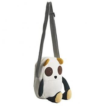 Bolso Infantil Crochetts Amarillo Oso Panda, tejido a crochet con lana de algodón hipoalergénica, con cremalleras de doble cierre y asas ajustables