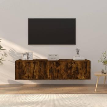 Set de muebles de TV 3 piezas madera contrachapada roble ahumado Vidaxl Marrón