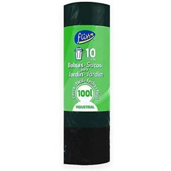 Bolsas basura para jardín 100L, 10 UNIDADES, FLISS, con cierra fácil