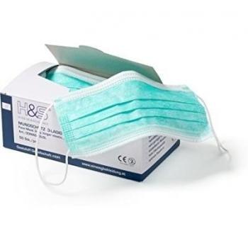 Mascarilla Cirujano 3 capas de ISC H&S, caja de 50 unidades