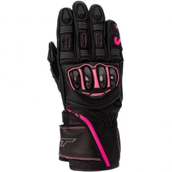 RST S1 Conjunto de Moto para Mujer - Chaqueta Neón-Rosa y Guantes Negro-Rosa (L)