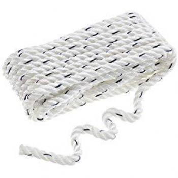 Seachoice 50-47521 premium Cabo amarre trenzado, color blanco con traza azul, 9 mm x 6,1 m