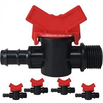 Pack de 5 Llaves de Paso para Riego Goteo 16mm x 1/2 - Accesorios de Alta Calidad