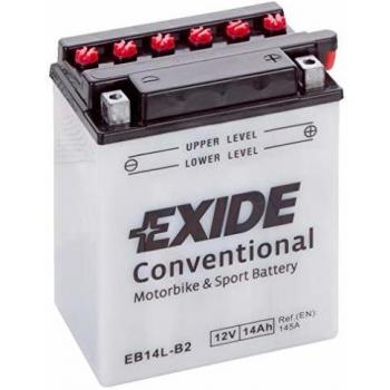 Batería Exide Moto 12V Conventional EB14L-B2, 14 Ah (C10) – 145A(EN), 135x90x165mm