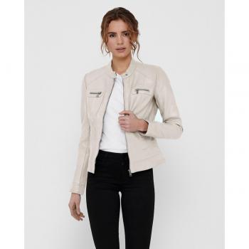 Cazadora biker de mujer de polipiel Only Modelo Bandit Color Blanco
