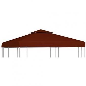 vidaXL 2-Tier Gazebo Top Cover 310 g/m² 3x3 m Terracotta