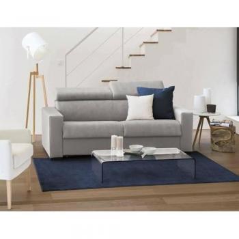 Sofá cama Agrippina 2 plazas, apertura giratoria, reposacabezas ajustable, 100% Made in Italy, gris