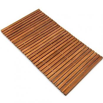 Alfombra de Baño de Madera de Acacia 76x50cm - Antideslizante y Certificada FSC®