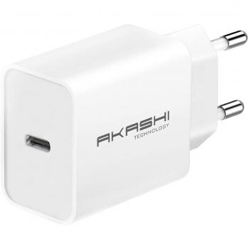 Akashi ALTACPD18WH Cargador de Pared USB-C 3A 18W Power Delivery Carga Rápida Universal Blanco Interior