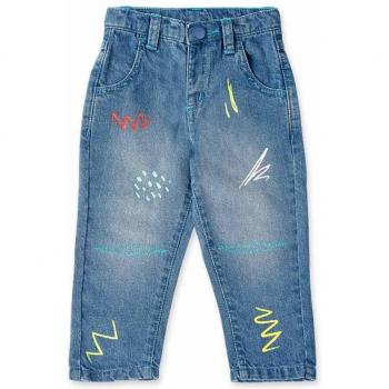 Tuc Tuc - Pantalones Vaqueros de Bebé Niño en Azul con Motivos de Colores
