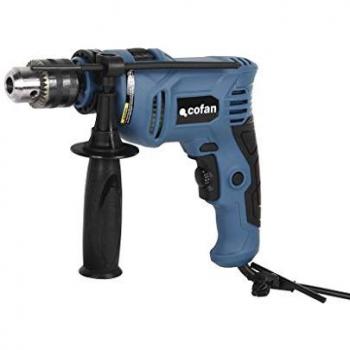 Taladro de impacto eléctrico 600W con capacidad de perforación en madera 20 mm, hormigón 13 mm y acero 10 mm, portabrocas de Ø 13 mm