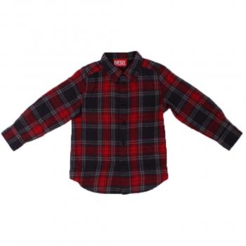 Diesel Boys' Red Check Cotton Shirt - Size 8