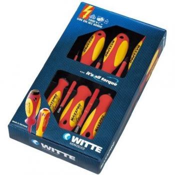 Witte 653747 - Juego de 7 Destornilladores con Aislamiento para Uso hasta AC 1000 V