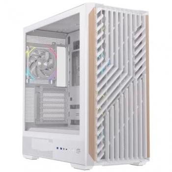 Caja de PC Einarex P800 RGB Blanca con Panel de Vidrio Templado, Soporte para 13 Ventiladores y Refrigeración Líquida hasta 360mm