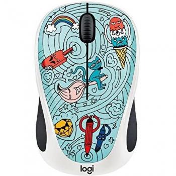 Blue Doodle Collection - Óptico 1000DPI - 2.4GHZ - Ambidextro con 3 Botones y Receptor USB