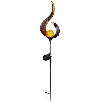 Lámpara Solar LED de Diseño para Exterior 33465, Color Bronce, Metal y Cristal, con Pincho de Suelo