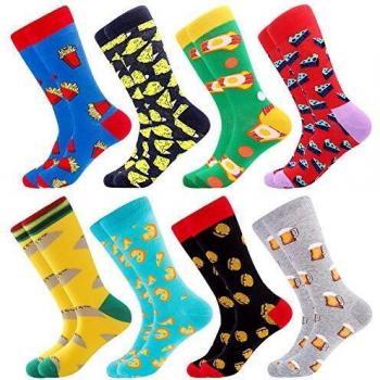 BISOUSOX Calcetines para Hombre If You Can Read This Bring Me Tacos Some Wine Beer Tea Coffe Pizza Calcetín Divertido Calcetines de Moda Regalo para Familia Amante de los Amigos