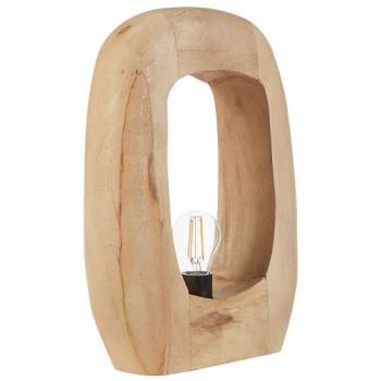Lámpara de mesa moderna de madera de mango con pantalla abierta y forma irregular Ajay