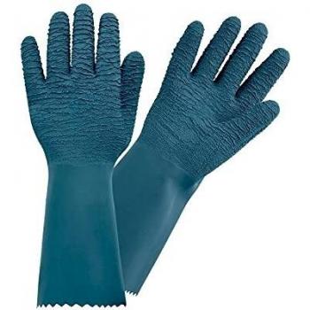 Guantes de Jardinería PROTECTMAX-IT09 - 100% Impermeables, Largos, Gruesos, de Látex, Color Azul Petróleo