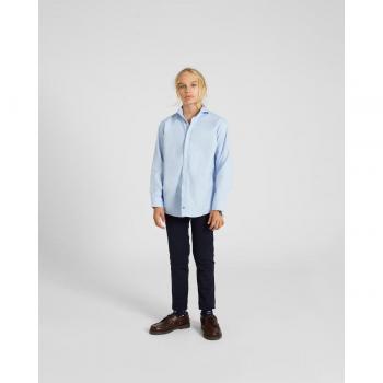 Camisa de vestir para niños en color celeste con puño simple