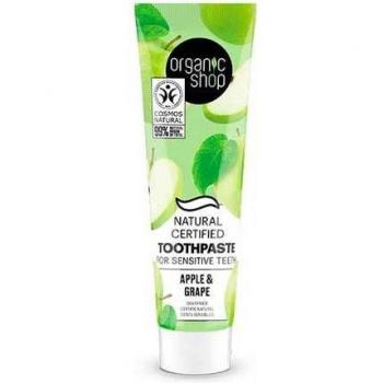 Organic Shop Pasta de Dientes para Dientes Sensibles Manzana y Uva 100g