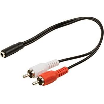 Valueline VLAP22255B02, Cable Adaptador, Negro/Rojo/Blanco