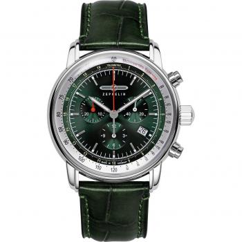 Reloj de cuarzo Zeppelin LZ 14 Marine 8888-4, características: diseño clásico, caja de acero inoxidable, esfera azul con detalles en blanco, resistencia al agua hasta 100 metros, movimiento de cuarzo japonés,