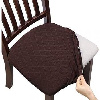 Fuloon Fundas para Asientos de Comedor elásticas, Spandex, Reticula Jacquard desenfundable, Lavable, para salón, Comedor, Hotel, Ceremonia, Banquete, Boda, Fiesta, decoración