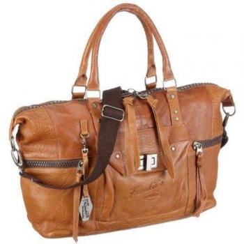 Frankie's Garage Downtown Bag L111437-022 - Bolso con asas de cuero para mujer, color marrón, talla 52x28x16 cm