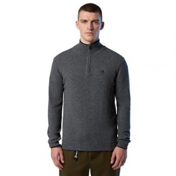 Jersey de Media Cremallera North Sails para Hombre 12gg Gris, Talla L, Casual, Poliamida